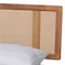 Baxton Studio Nura Mid-Century Modern Walnut Brown Finished Wood and Synthetic Rattan Full Size Platform Bed 190-9819-9801-ZORO - alternate 9